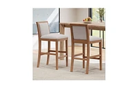 30.5-Inch Upholstered Bar Stools Set of 2, Retro Chairs for Kitchen Island or Dining Room-The Pop Home