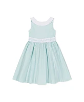Hope & Henry Toddler Girls Heirloom Round Collar Sateen Party Dress with Embroidered Sash