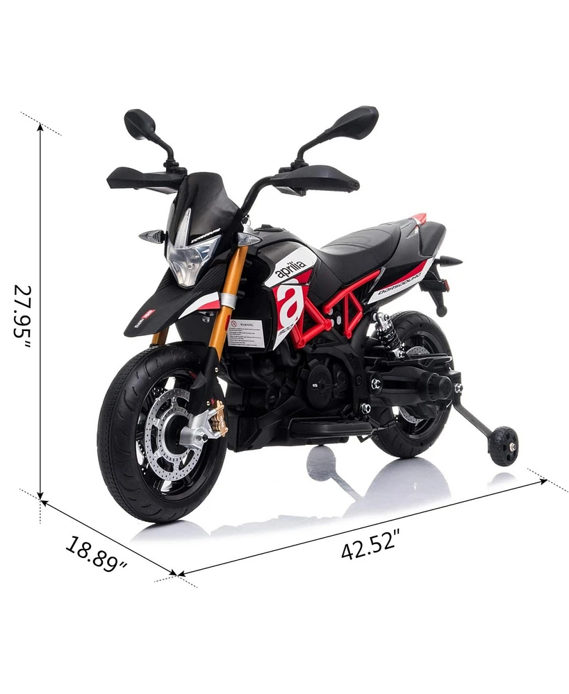 Tobbi Battery Powered Ride On Aprilia Motorcycle for Ages 3 Years and Up, Red
