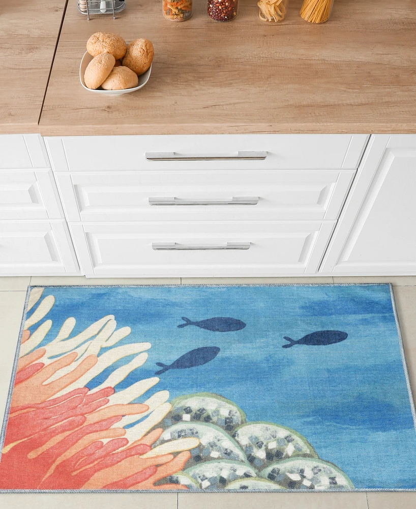 Liora Manne' Impressions Reef Border 1'11"x2'11" Area Rug