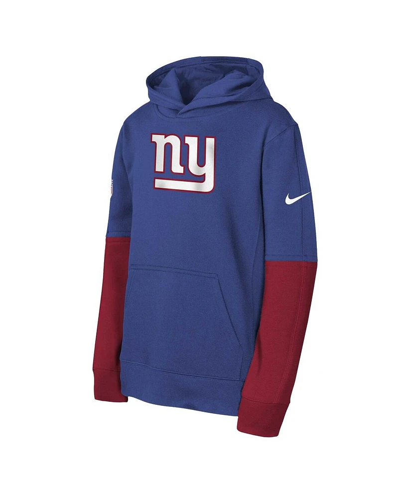 Nike Big Boys and Girls Royal New York Giants Club Pullover Hoodie