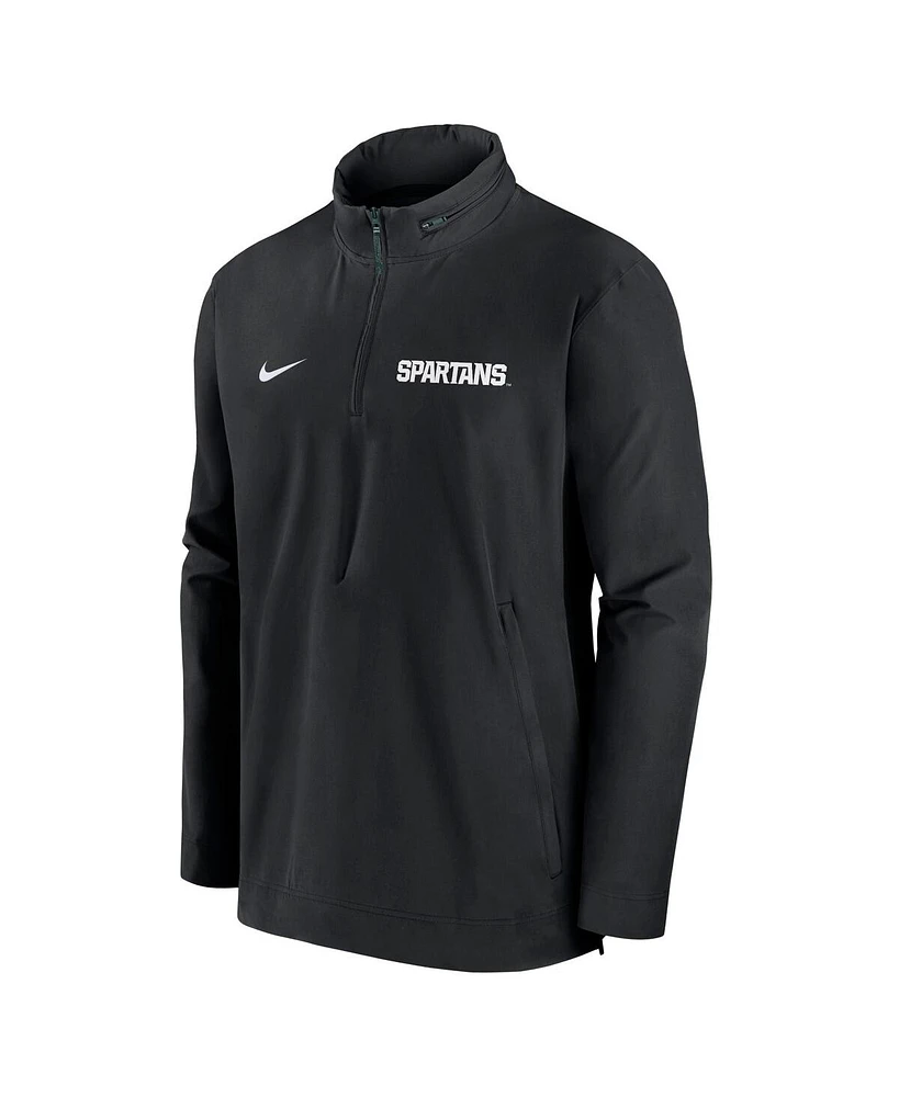 Nike Men's Black Michigan State Spartans Sideline Coaches Quarter-Zip Jacket