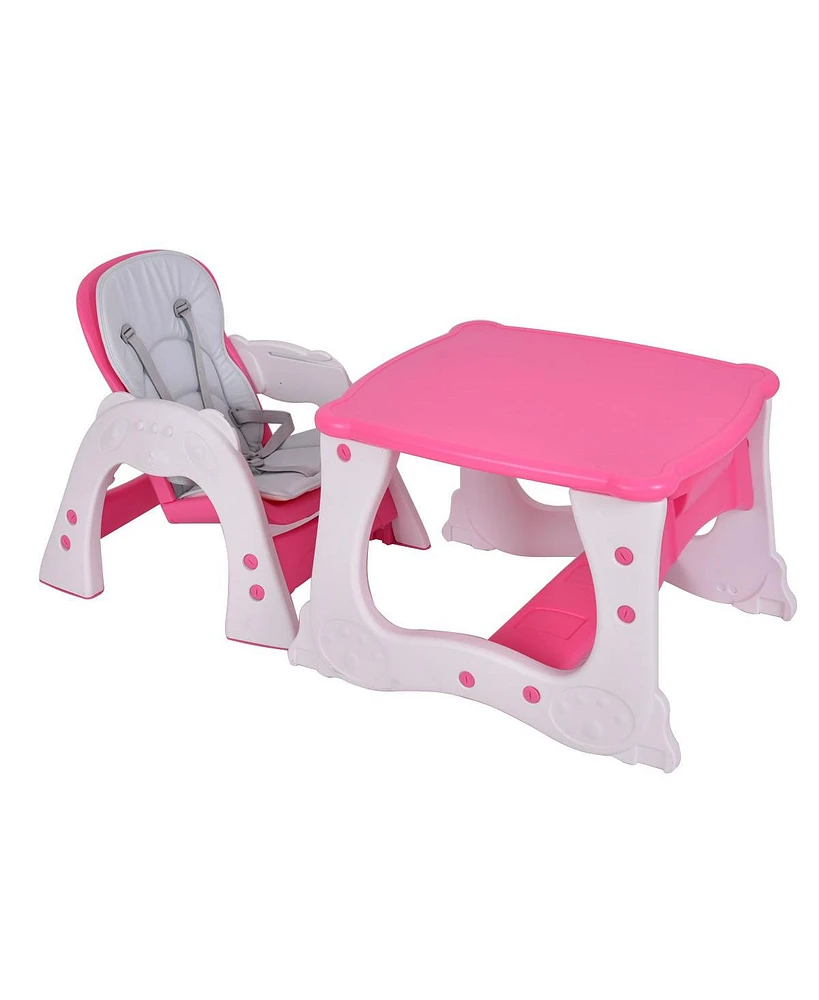 Costway 3 in 1 Baby High Chair Convertible Play Table Seat