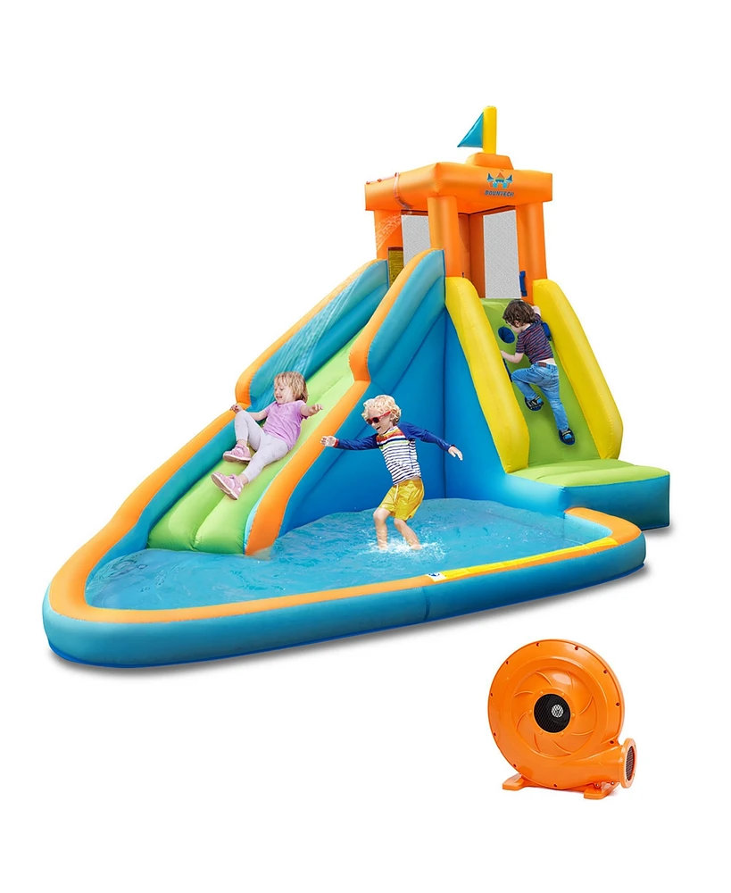 Kids Bounce House Castle Splash Water Pool W/ 740W Blower