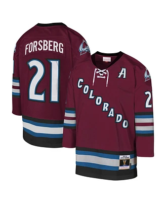 Mitchell & Ness Big Boys and Girls Peter Forsberg Burgundy Colorado Avalanche 2001-02 Blue Line Player Jersey