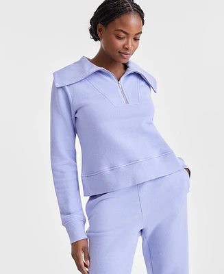 Id Ideology Women's Shawl-Collar Quarter-Zip Knit Top, Exclusively at Macy's