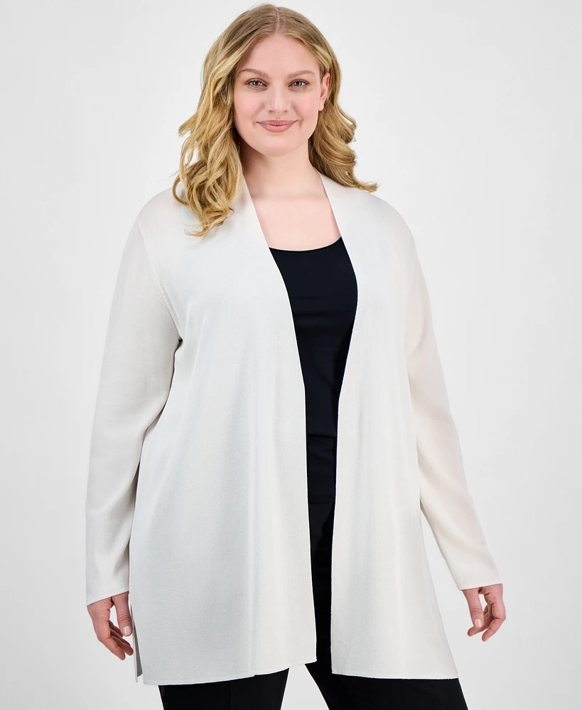 Anne Klein Plus Napa Open-Front Cardigan