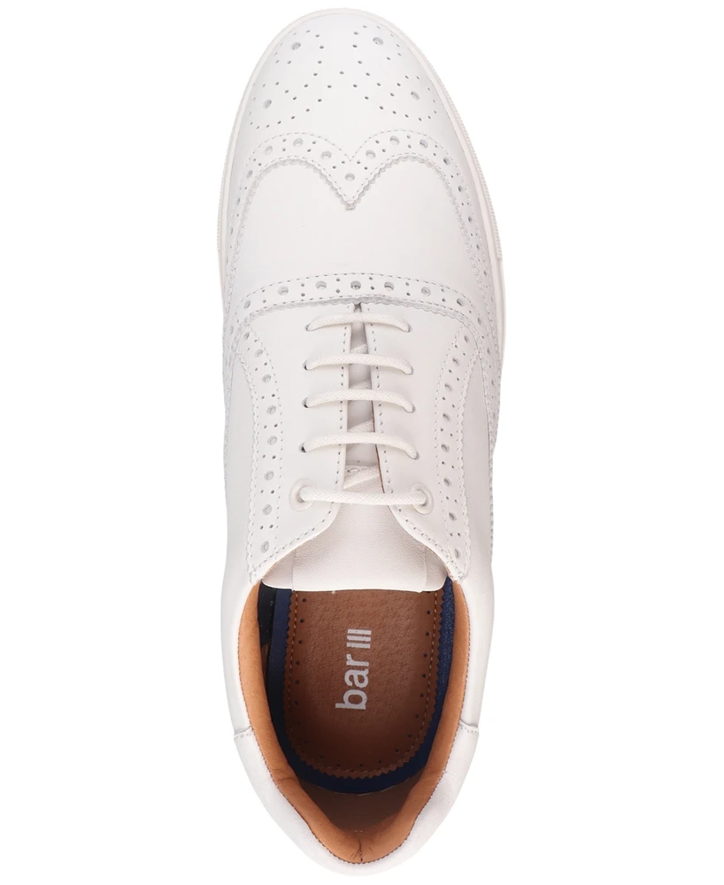 Bar Iii Men's Baronn Leather Lace-Up Wingtip Sneakers, Exclusively at Macy's
