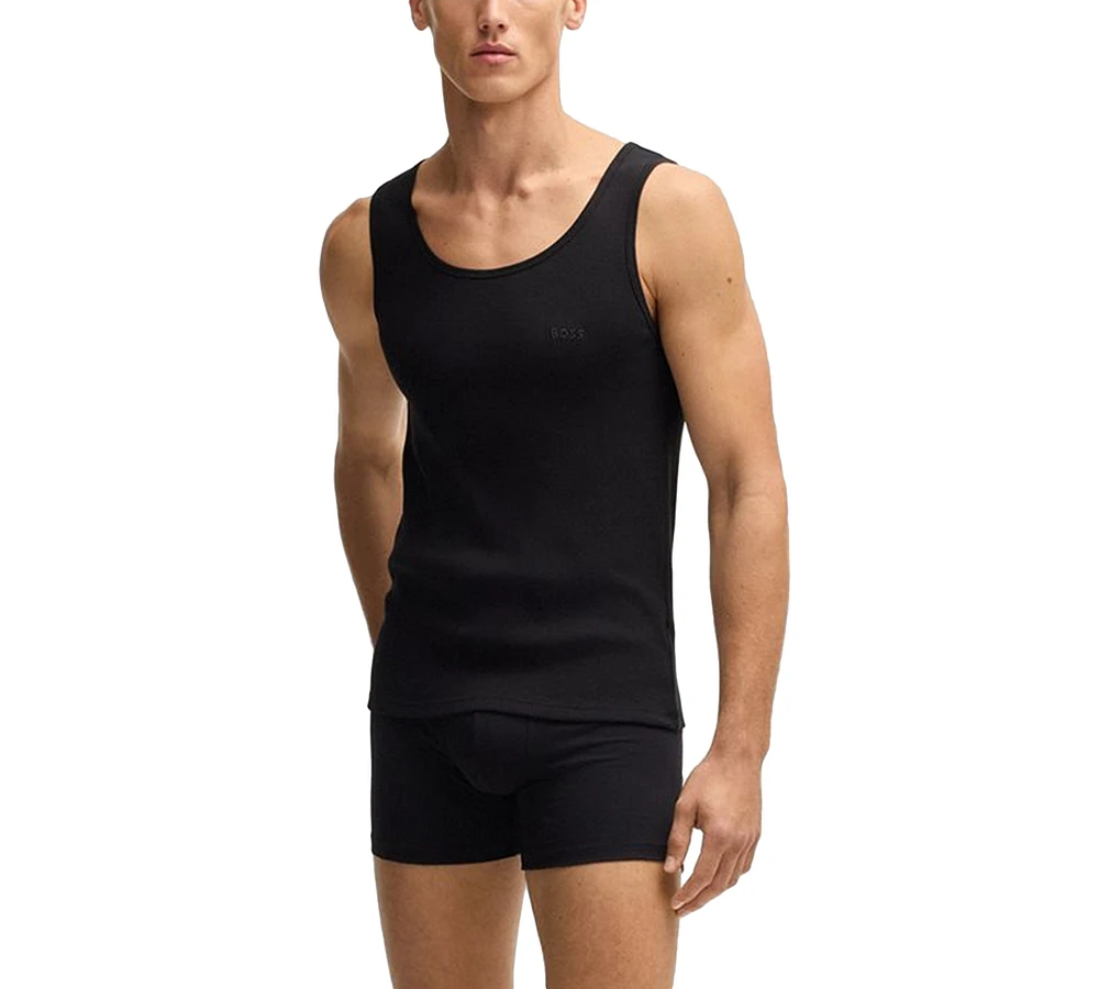 Boss by Hugo Men's 3-Pack Classic Ribbed Tank Tops