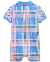 Polo Ralph Lauren Baby Boys Plaid-Print Cotton Mesh Polo Shortall