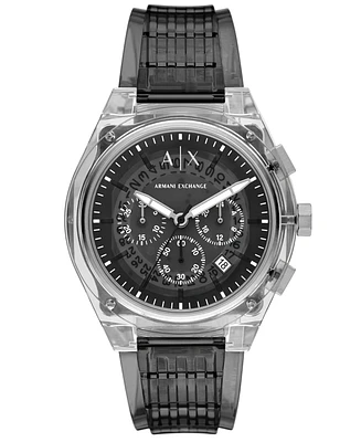 A|X Armani Exchange Men's Sync Quartz Chronograph Gray Polyurethane Watch, 44mm
