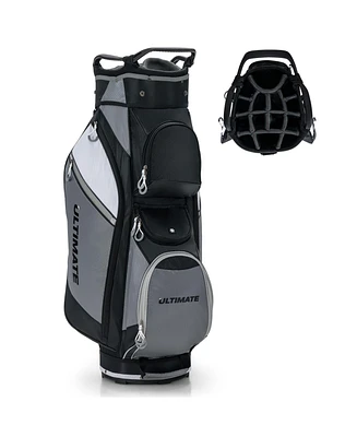 14-Way Golf Cart Stand Bag with Waterproof Rain Hood