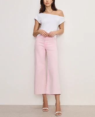 Good American Women's Waist Palazzo Cropped Jeans