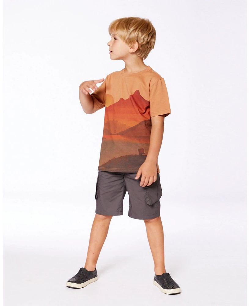 Deux par Baby Boys Parachute Cargo Pocket Shorts Dark Gray