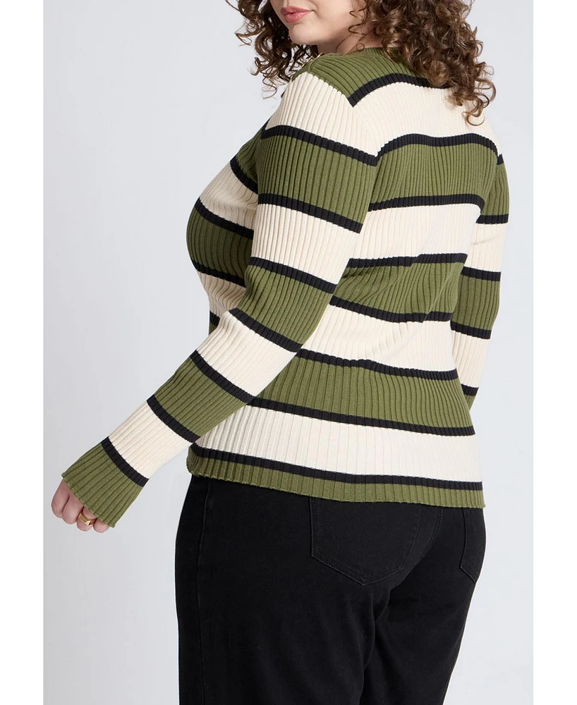 Eloquii Women's Plus Hardware Detail Sweater