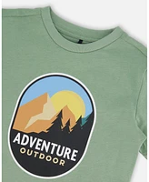 Deux par Deux Toddler Boys Organic Cotton Graphic Tee Sage And Multi - Toddler|Child
