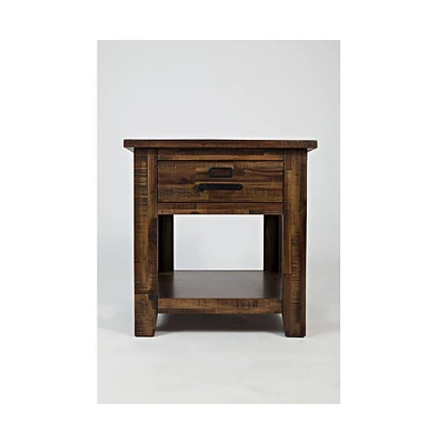 Cannon Valley Distressed Industrial End Table