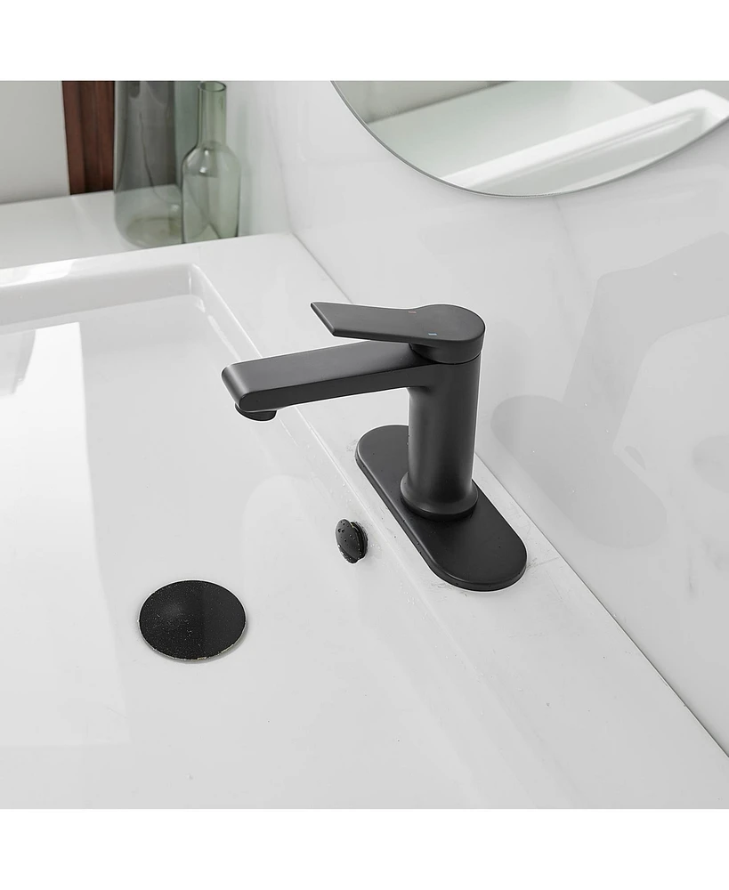 Single Hole Single-Handle Bathroom Faucet in Matte Black
