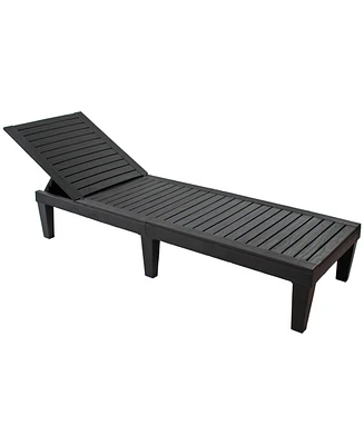 5-Position Adjustable Sun Lounger Polypropylene Resin - Black