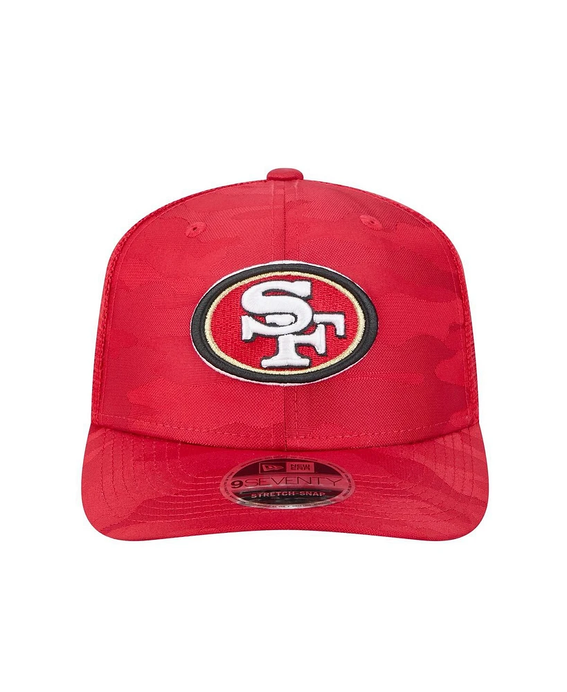 New Era Men's Scarlet San Francisco 49ers Adventure Camo Trucker 9SEVENTY Stretch-Snap Adjustable Hat
