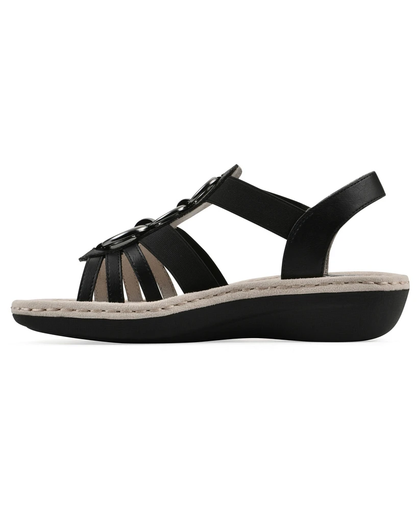 Cliffs by White Mountain Women's Caselyn Wedge Slip-On Sandals