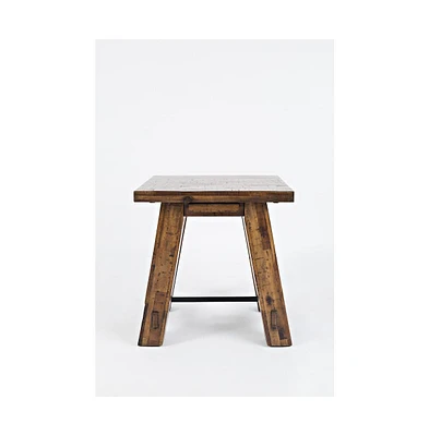 Cannon Valley Rustic Distressed Industrial Trestle End Table