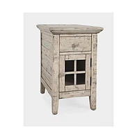 Rustic Shores Distressed Acacia Usb Charging Chairside End Table
