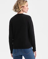 Charter Club Women's V-Neck Button-Front Linen-Blend Cardigan, Exclusively at Macy's