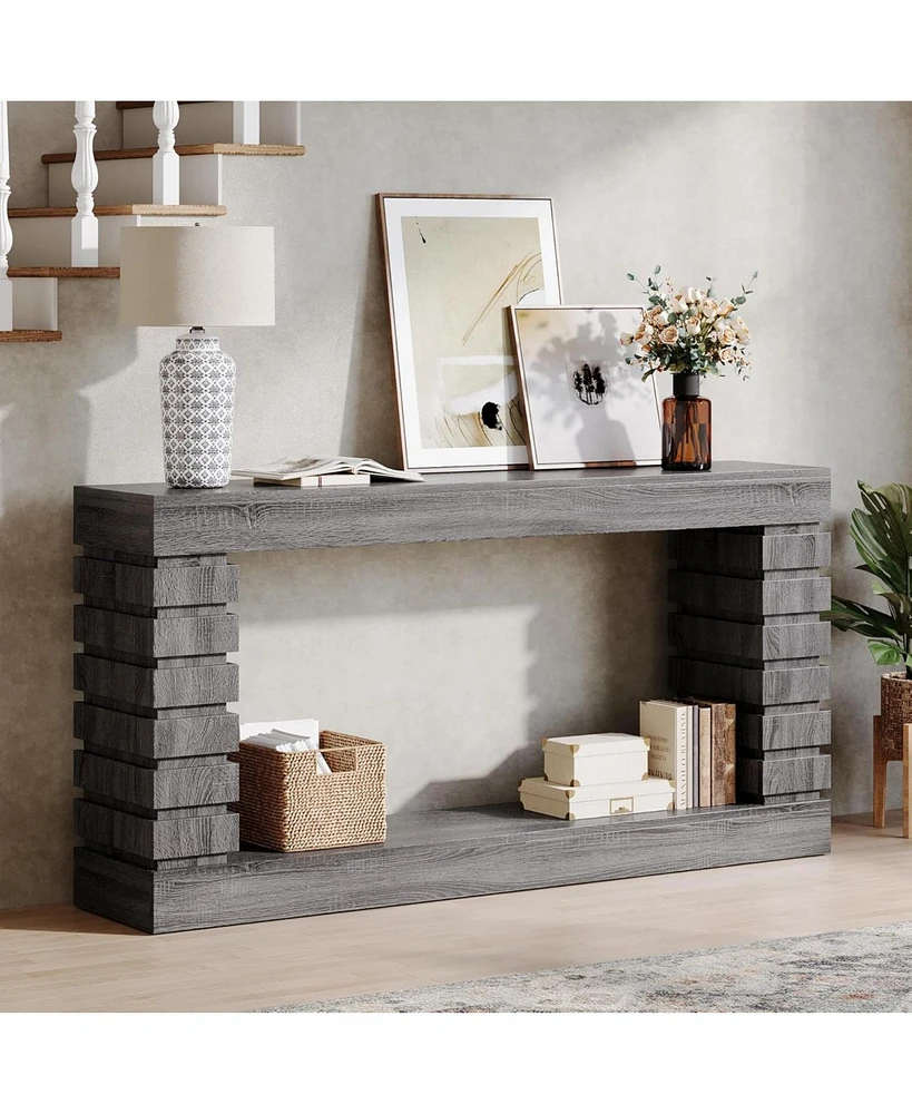 Tribesigns 70.8-Inch Long Console Table, Wood Entryway Table with Storage, Narrow Sofa Table Couch Table for Living Room Entryway Hallway