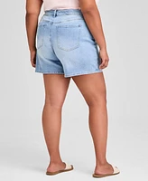 And Now This Trendy Plus Size High Rise Denim Shorts, Exclusively at Macy's