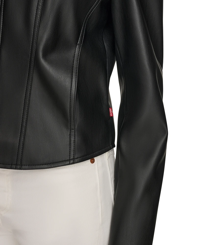 Levi's Women's Faux-Leather Cut Racer Jacket
