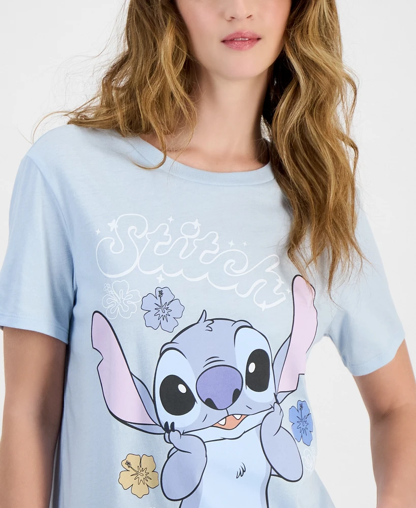 Disney Juniors' Stitch Hibiscus Graphic T-Shirt