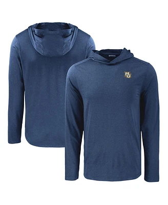 Cutter & Buck Men's Navy Marquette Golden Eagles Coastline Epic Comfort Eco Long Sleeve Hoodie T-Shirt