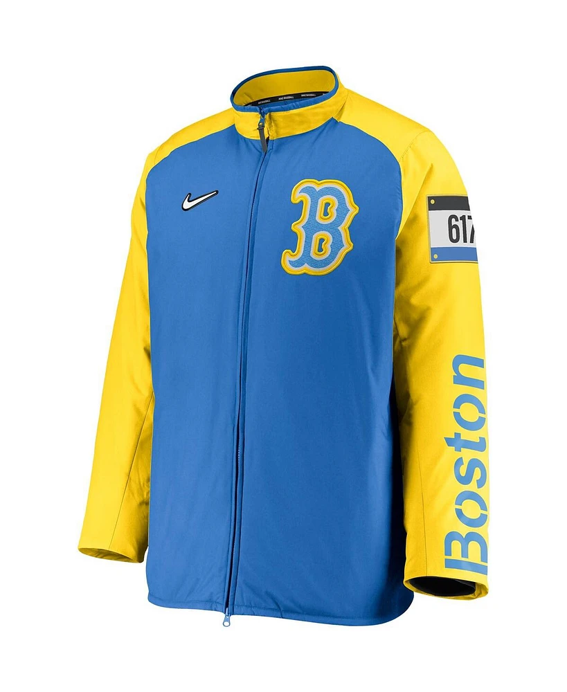 Nike Men's Light Blue Boston Red Sox City Connect Baseball Dugout Full-Zip Jacket