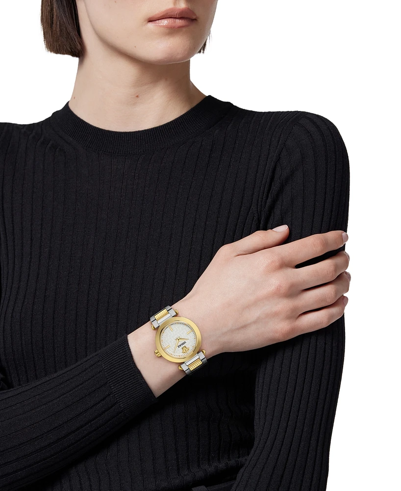 Versace Women's Swiss Greek Two-Tone Stainless Steel Bracelet Watch 35mm