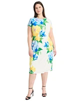 Maggy London Plus Size Floral-Print Midi Dress
