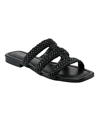 Bandolino Women's Sumer Woven Caged Flat Slide Sandals
