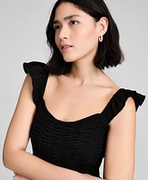And Now This Women's Flutter-Sleeve Smocked Midi Dress