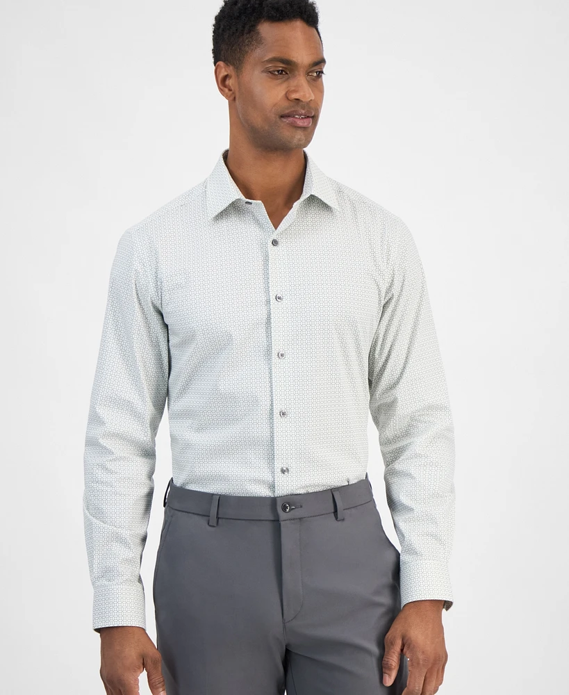 Alfani Men's Round Medallion Print Dress Shirt, Exclusively at Macy's