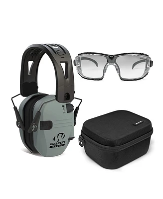 Walker's Game Ear Razor Slim Electronic Lightweight Shooting Hunting Range Hearing Protection Muffs Glasses Bundle