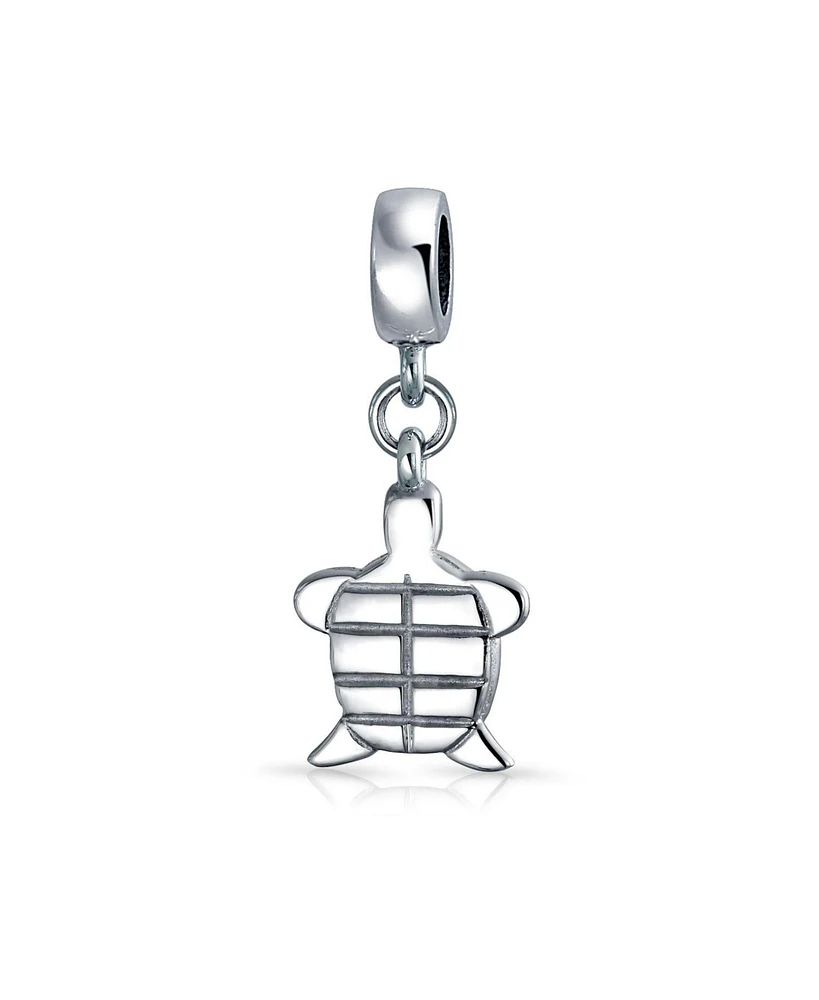 Bling Jewelry Nautical Green Turtle Dangle Charm Bead Sterling Silver European Bracelet