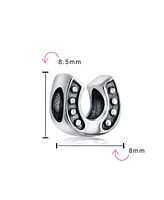 Bling Jewelry Lucky Horseshoe Charm Bead Sterling Silver European Bracelet