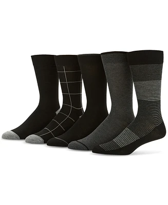 Perry Ellis Portfolio Men's Flat Knit Dress Crew Socks, 5-pack