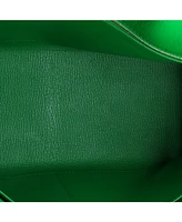 Pre-Owned HERMES Kelly 32 Handbag Green Clemence with Palladium Hardware