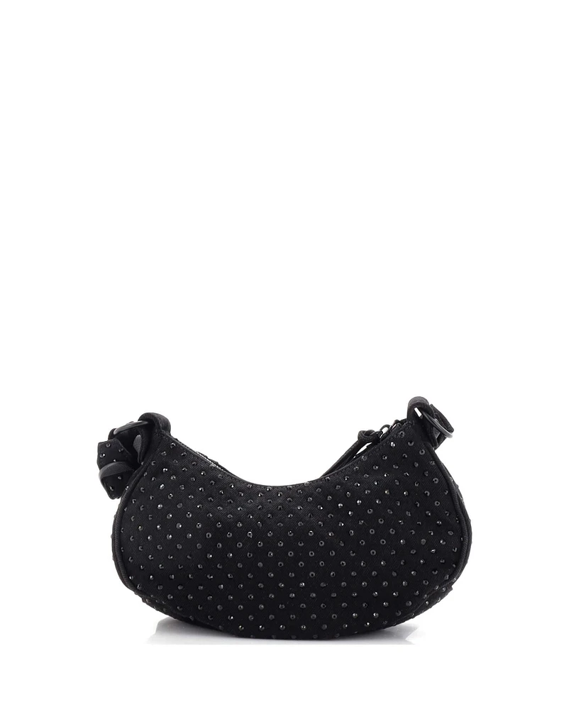 Pre-Owned Balenciaga Xs Le Cagole Giant Studs Shoulder Bag Rhinestones