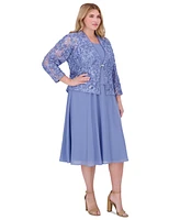 Jessica Howard Plus Size 2-Pc. Lace Jacket & Dress Set