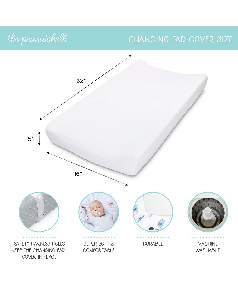 The Peanutshell Changing Pad Cover for Baby Girls, Rainbow Floral Plush Minky