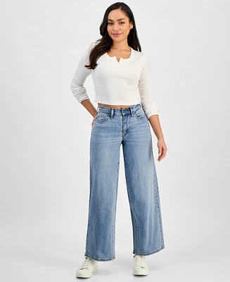 Dkny Jeans Petite Claremont Modern High-Rise Wide-Leg