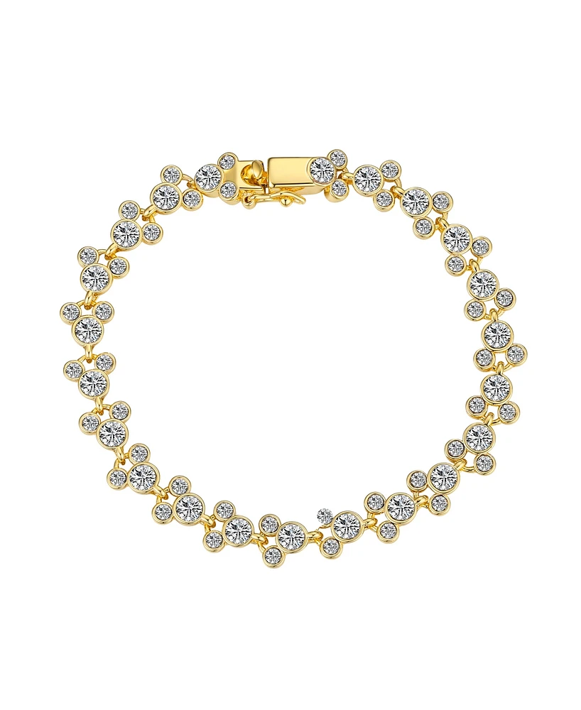 Disney Crystal Multi Color Station Mickey Mouse Tennis Bracelet
