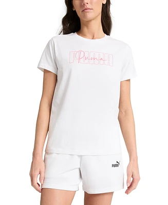 Puma Women's Essential Cotton Admire Script-Logo T-Shirt